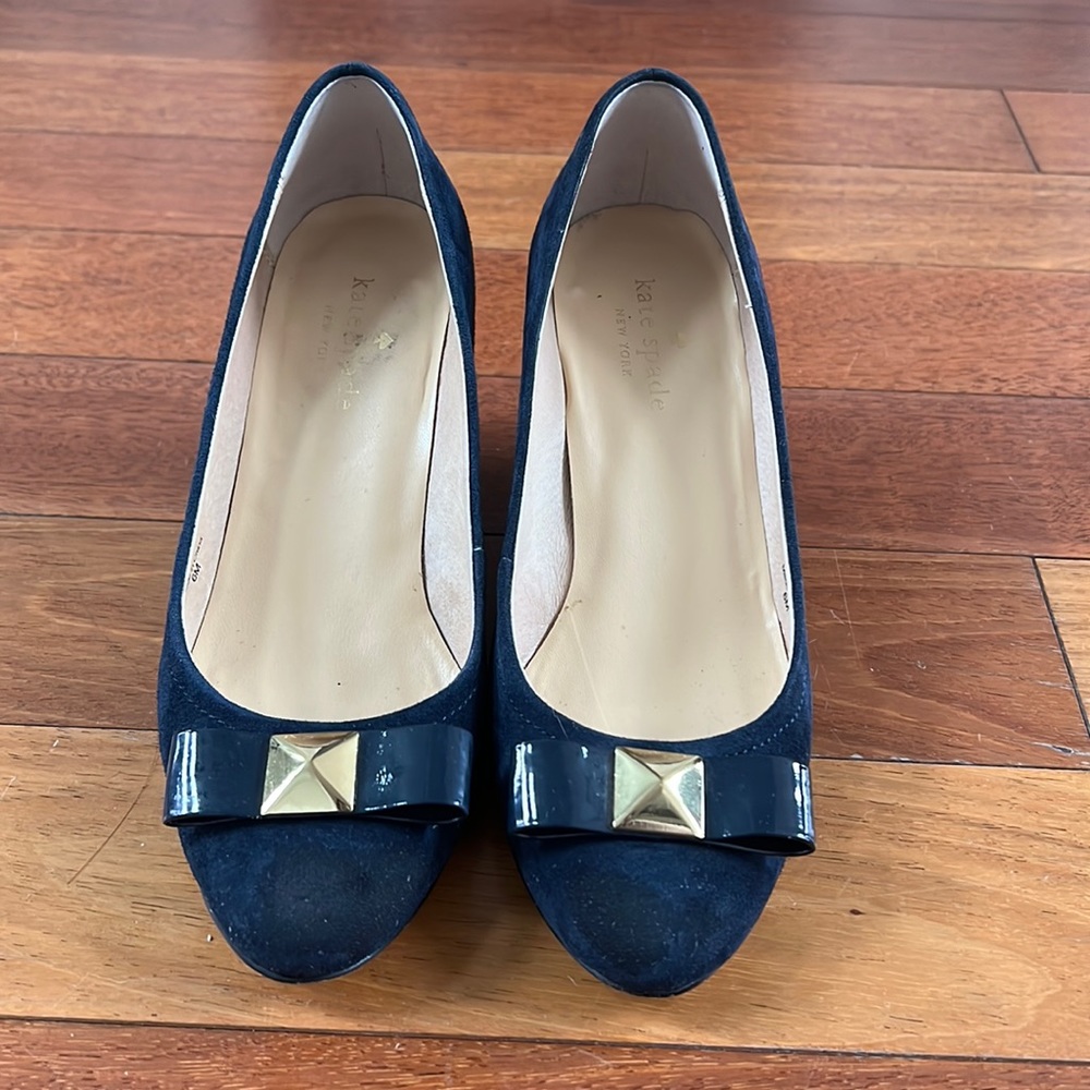 Kate Spade Navy Blue Wedge Heels (US 6)